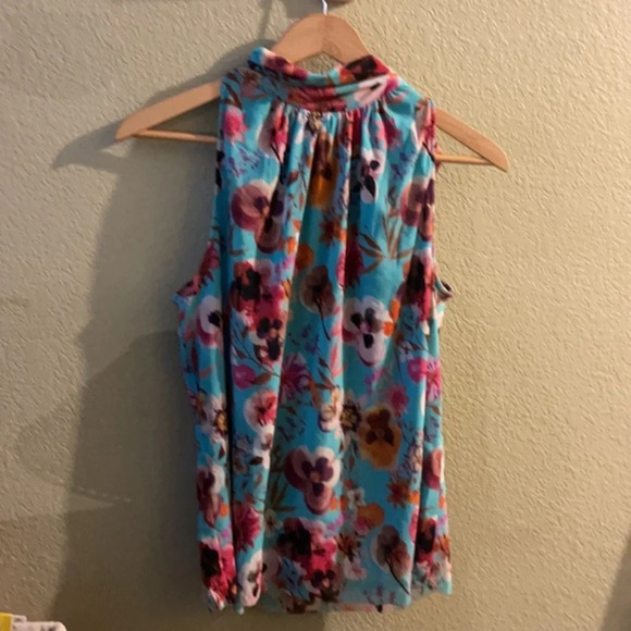 FUZZI Floral Halter Neck Swing Top, Size XL - Picture 11 of 16
